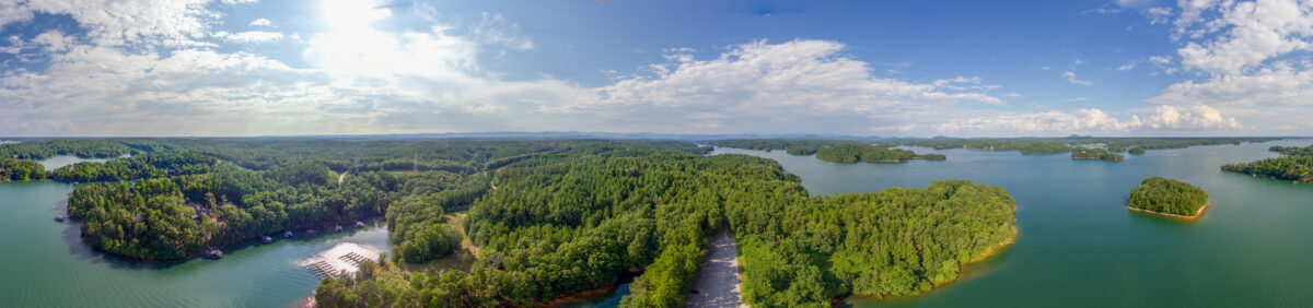 Aerial view of Lake Keowee, upstate SC