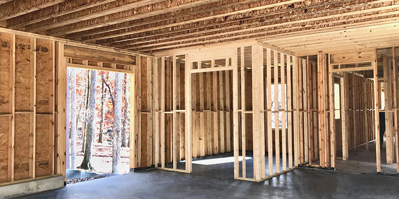 Interior of a house on Lake Keowee under construction