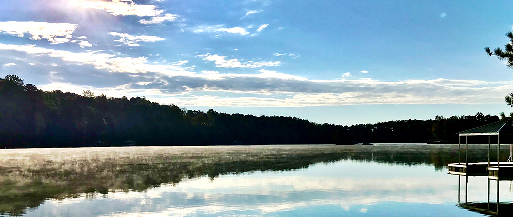 waterfront home site on Lake Keowee in the morning